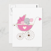 Säugling Baby Girl Pink Elephant Postkarte (Vorne/Hinten)