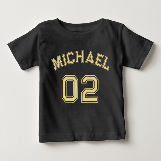 Säugling Boy Girl Name Jersey Nummer Sportwolle Baby T-shirt (Vorderseite)