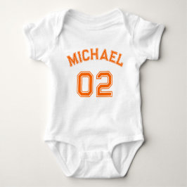 Säugling Boy Girl Orange Name Jersey Nummer Sport Baby Strampler
