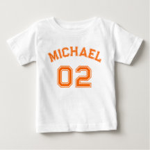 Säugling Boy Girl Orange Name Jersey Nummer Sport