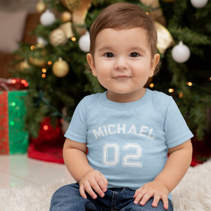 Säugling Boy Name Jersey Nummer Sportweiche Baumwo Baby T-shirt