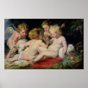 Säugling Christus mit Johannes dem Taufe und zwei Poster