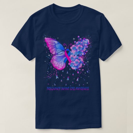 Säugling der Schmetterlingsschwangerschaft Verlus T-Shirt (Design vorne)