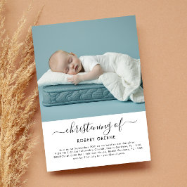 Säugling Foto Taufe Baby Boy oder Girl Christening Einladung