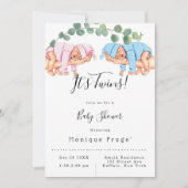 Säugling Girl Boy Mommy's Arm It's Twins Baby Show Einladung (Vorderseite)