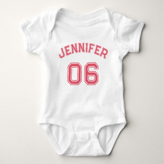 Säugling Girl Name Jersey Nummer Sportweiche Baumw Baby Strampler (Vorderseite)