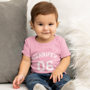 Säugling Girl Name Jersey Nummer Sportweiche Baumw Baby T-shirt