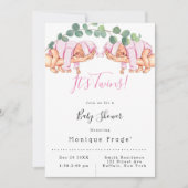 Säugling Girl on Mommy's Arm It's Twins Baby Showe Einladung (Vorderseite)