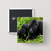 Säugling Gorilla Kisses Silverback Gorilla Button (Vorne & Hinten)