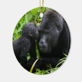 Säugling Gorilla Kisses Silverback Gorilla Keramik Ornament (Links)