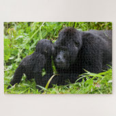 Säugling Gorilla Kisses Silverback Gorilla Puzzle (Horizontal)