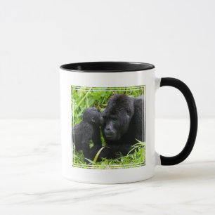 Säugling Gorilla Kisses Silverback Gorilla Tasse