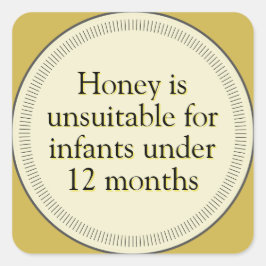 Säugling Honey Warning Gold Quadratischer Aufkleber