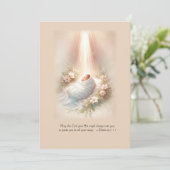 Säugling in sanfter, leichter katholischer Taufe Einladung (Stehend Vorderseite)