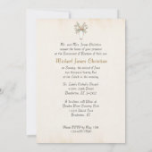 Säugling in sanfter, leichter katholischer Taufe Einladung (Rückseite)