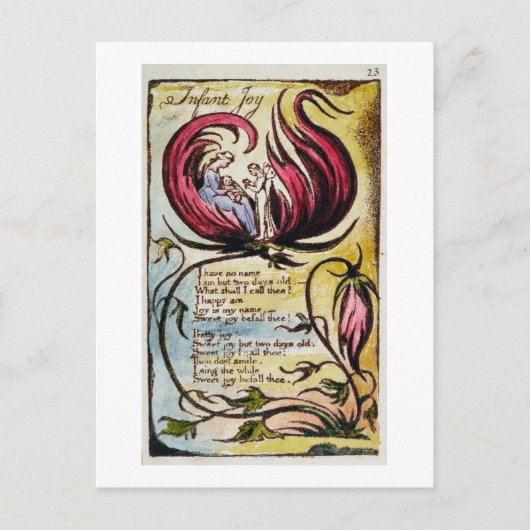 'Säugling Joy', Platte 23 von 'Songs of Innocence  Postkarte (Vorderseite)