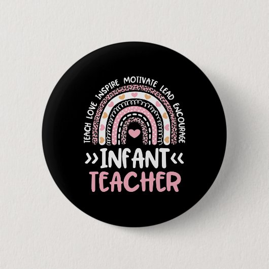 Säugling Lehrerin Niedliche Gefärbte Krawatte Rege Button (Vorderseite)