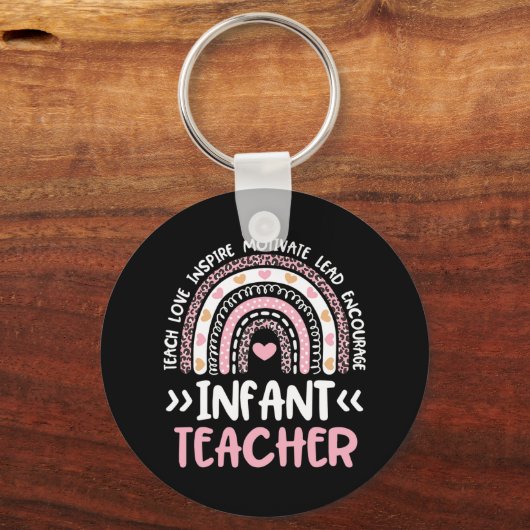 Säugling Lehrerin Niedliche Gefärbte Krawatte Rege Schlüsselanhänger (Rückseite)