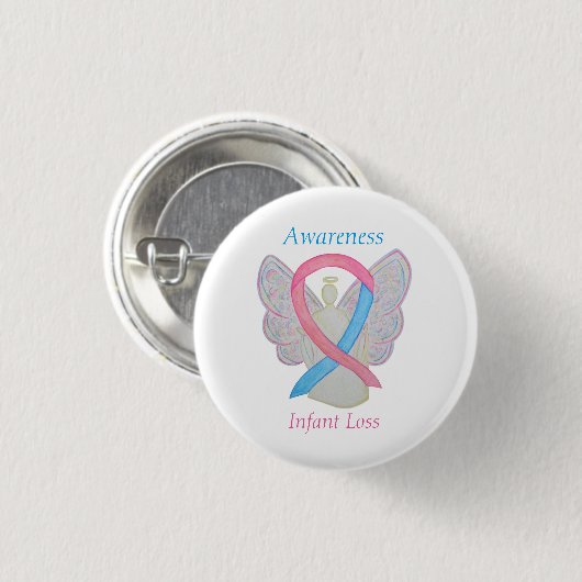 Säugling Lose Awareness Ribbon Engel Custom Art Bu Button (Vorne & Hinten)