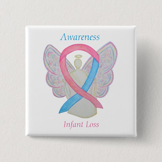 Säugling Lose Awareness Ribbon Engel Custom Art Bu Button (Vorderseite)