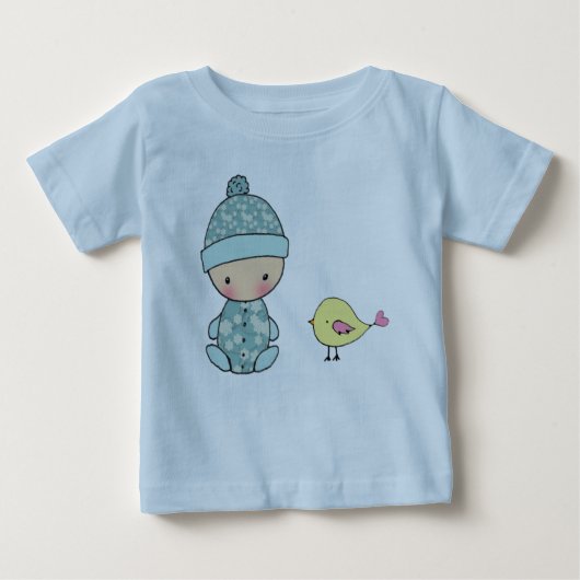 Säugling Onsie Strampler mit Baby und Gelbvögel (Vorderseite)