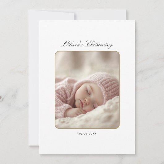 Säugling Schwarz-Weiß-Foto Geschlecht Neutrale Tau Einladung (Vorderseite)