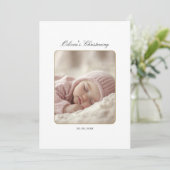 Säugling Schwarz-Weiß-Foto Geschlecht Neutrale Tau Einladung (Stehend Vorderseite)
