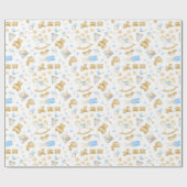 Säugling-Spielzeugzug Aquarell Kaninchen Baby Geschenkpapier (Flach)