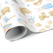 Säugling-Spielzeugzug Aquarell Kaninchen Baby Geschenkpapier (Rolleneckpunkt)