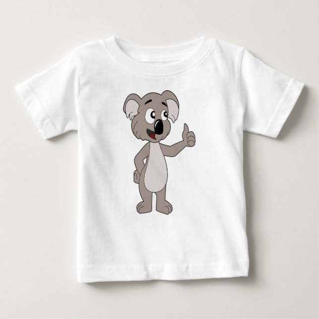 Säugling T - Shirt mit Koala Bären Cartoon (Vorderseite)