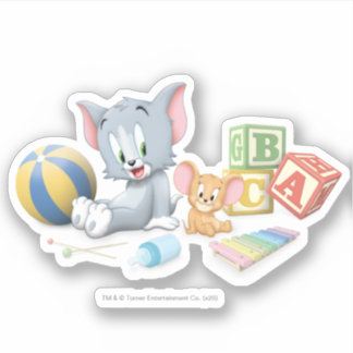 Säugling Tom und Jerry spielen mit Spielzeug Aufkleber