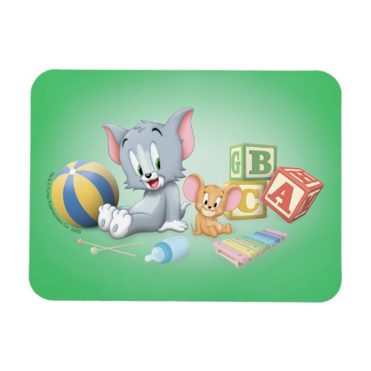Säugling Tom und Jerry spielen mit Spielzeug Magnet (Horizontal)