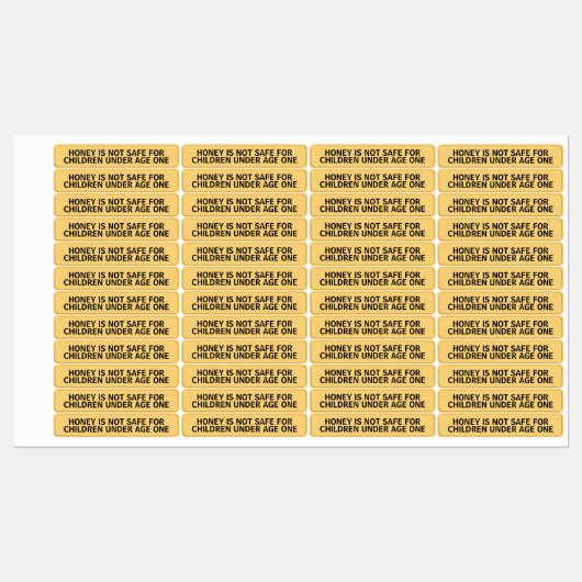 Säugling Warnhinweis auf Honey Jar Lid Security ge Etiketten (Blatt)