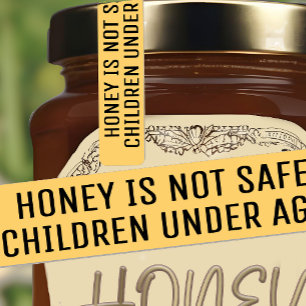 Säugling Warnhinweis auf Honey Jar Lid Security ge Etiketten