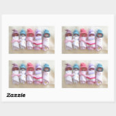 Säuglinge, Elfshäuser, schlafend, satt, Niedlich Rechteckiger Aufkleber (Blatt)