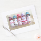 Säuglinge, Elfshäuser, schlafend, satt, Niedlich Rechteckiger Aufkleber (Umschlag)