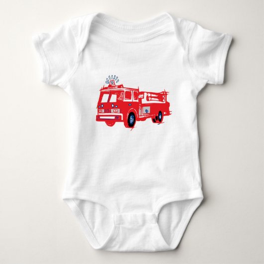 Säuglinge für Feuerwehrfahrzeuge Baby Strampler (Vorderseite)