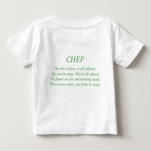 Säuglings-Kochs-Shirt Baby T-shirt (Rückseite)