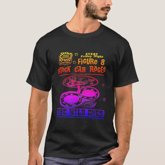 Saugus Speedway Vintage dunkle Abbildung 8 Shirt (Vorderseite)