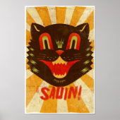 Sauin! Halloween Black Cat Poster (Vorne)