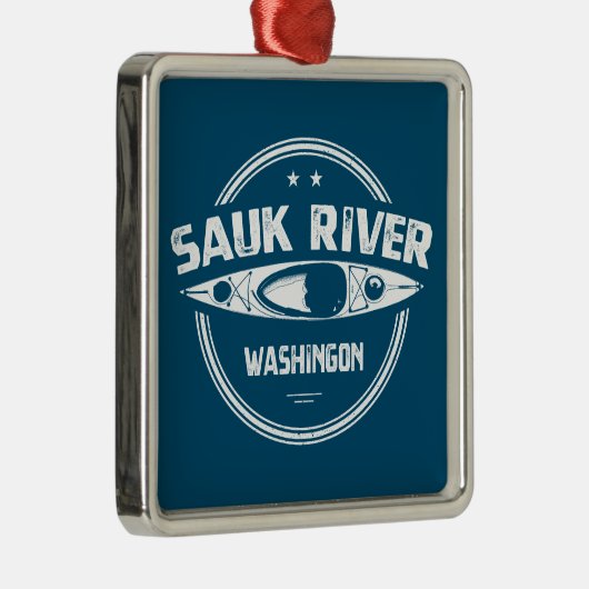 Sauk River Washington Kayaking Ornament Aus Metall (Rechts)