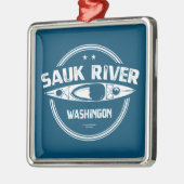 Sauk River Washington Kayaking Ornament Aus Metall (Links)