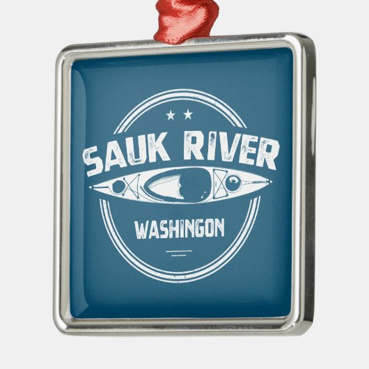 Sauk River Washington Kayaking Ornament Aus Metall (Links)