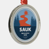 Sauk Wild und der Landschaftliche Fluss Washington Ornament Aus Metall (Rechts)