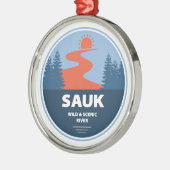 Sauk Wild und der Landschaftliche Fluss Washington Ornament Aus Metall (Links)