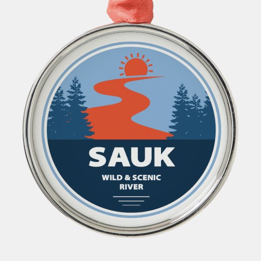 Sauk Wild und der Landschaftliche Fluss Washington Ornament Aus Metall (Vorne)