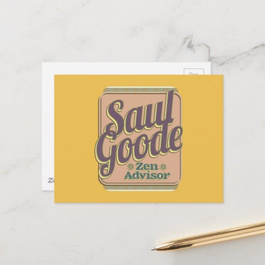 Saul Goode Zen Advisor Gold BG Postkarte (Vorderseite/Rückseite Beispiel)