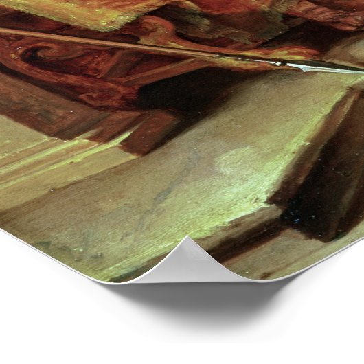 Saul hört David beim Harp zu Poster (Ecke)