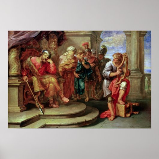 Saul hört David beim Harp zu Poster (Vorne)