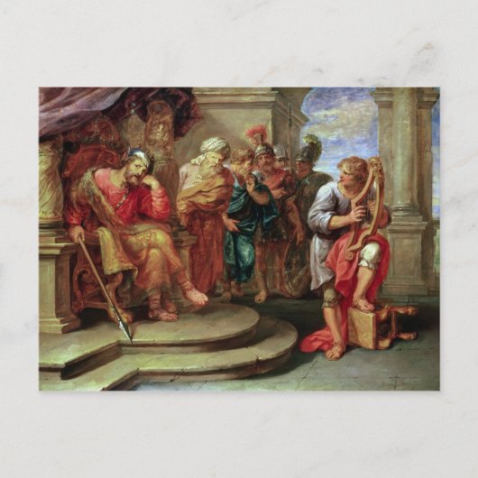 Saul hört David beim Harp zu Postkarte (Vorderseite)